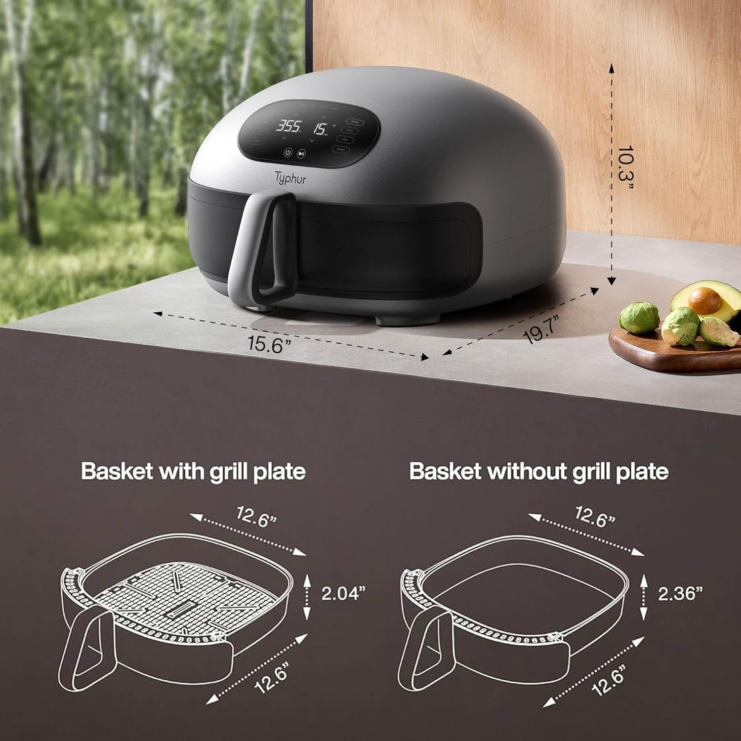 Dome 2 Air Fryer, Extra Large with Superior Airflow, Self-Cleaning Smart Digital Fryer with PFAS Free Basket for Quick Easy Meals, up to 32 Chicken Wings Capacity [New Version]