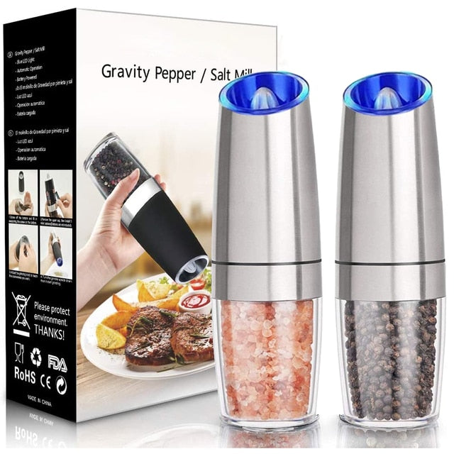 Electric Stainless-Steel Salt and Pepper Set