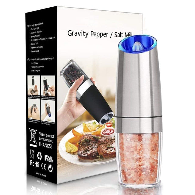 Electric Stainless-Steel Salt and Pepper Set